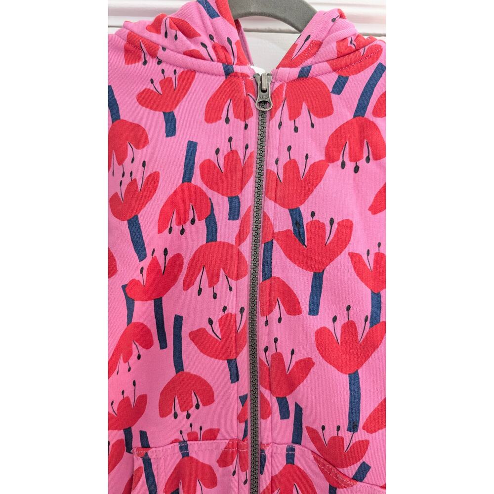 Hanna Andersson Tulip Print Faux Shearling Lined Hoodie US 10 // 140 CM - Picture 3 of 9